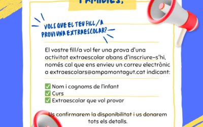 Vols que el teu fill o filla provin una extraescolar?